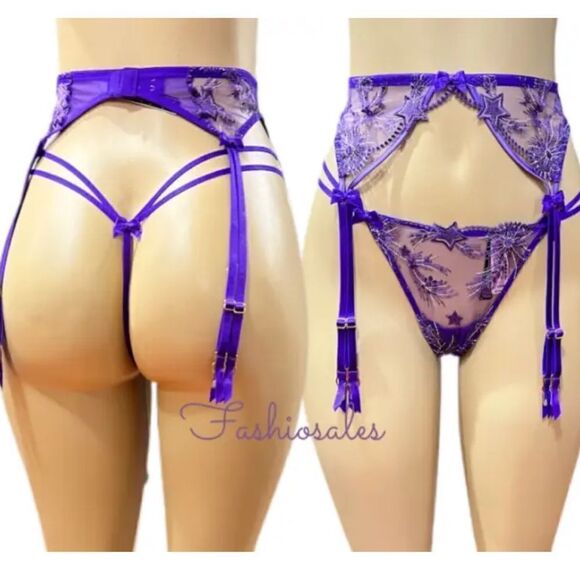 Victoria’s Secret Very Sexy Starstruck garter belt Purple - Picture 6 of 7